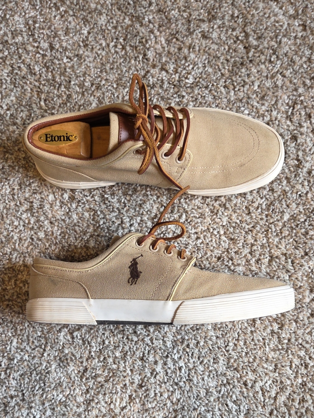 Polo Ralph Lauren Men’s Beige Canvas Sneakers